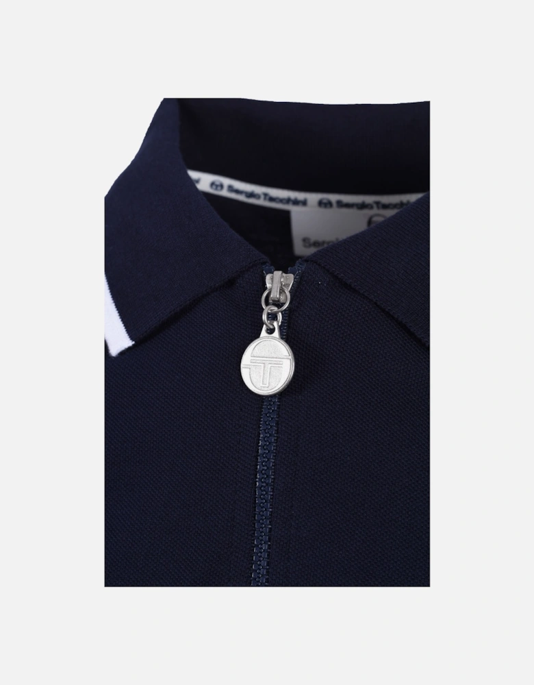 New Iceberg Zip Polo Navy/White