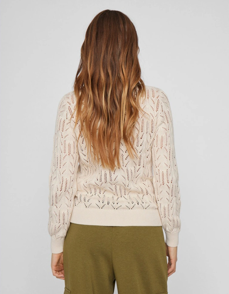 Cotti O-Neck Long Sleeve Knit Top Birch