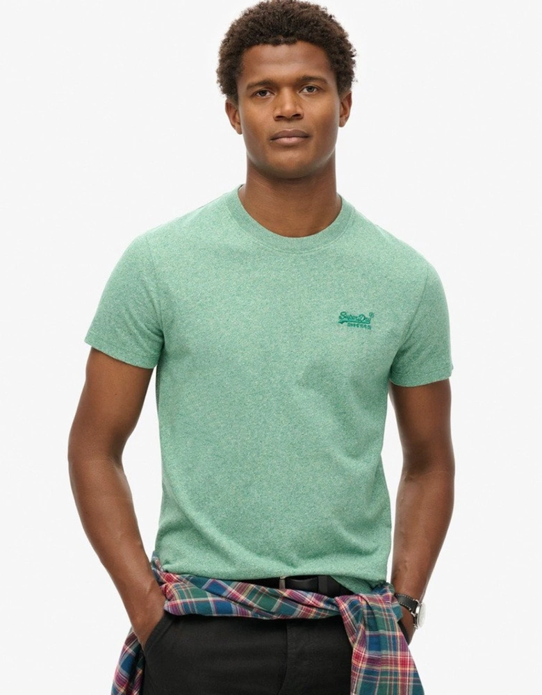 Men's Essential Logo Embroidered Tee Bright Green Grit