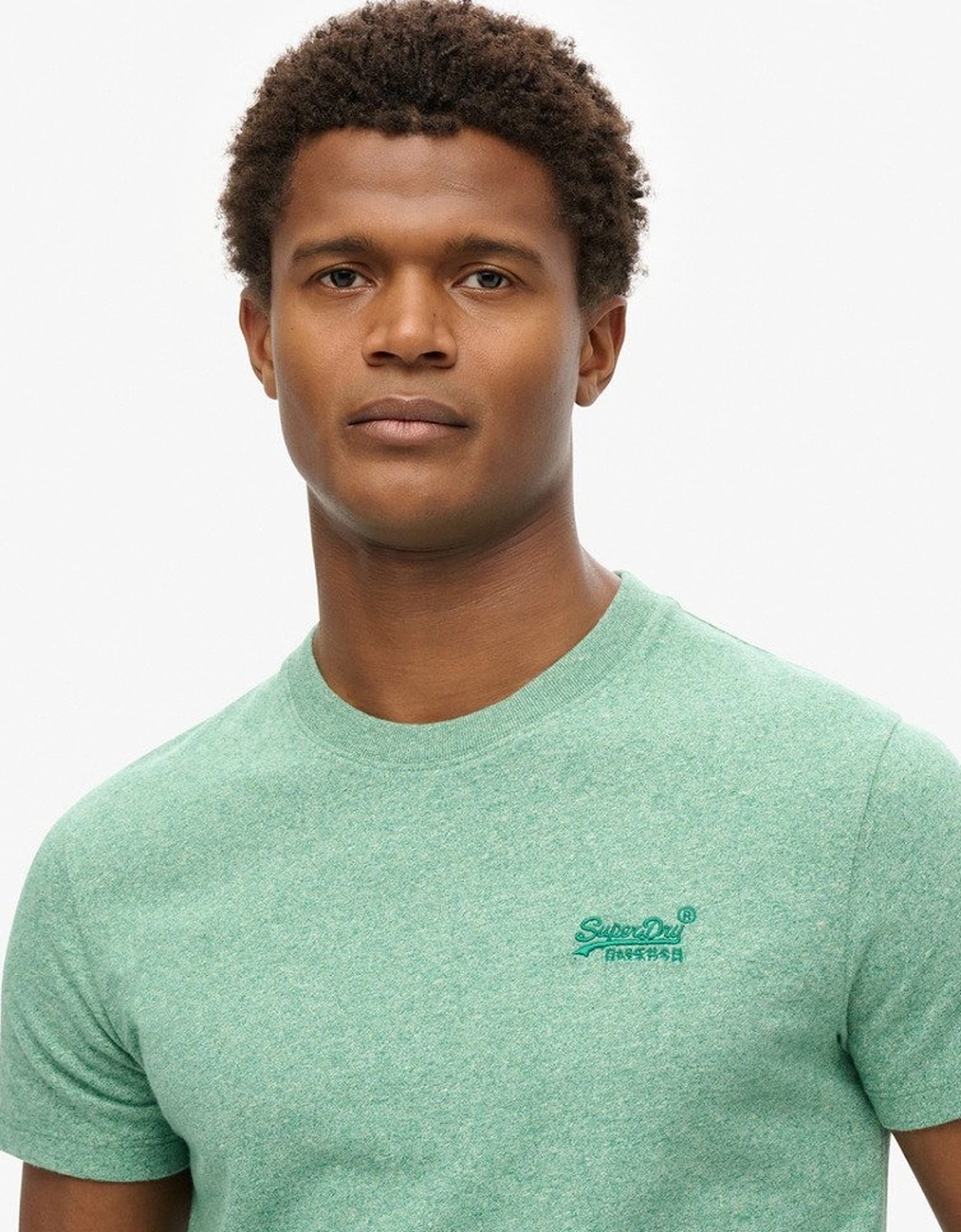 Men's Essential Logo Embroidered Tee Bright Green Grit