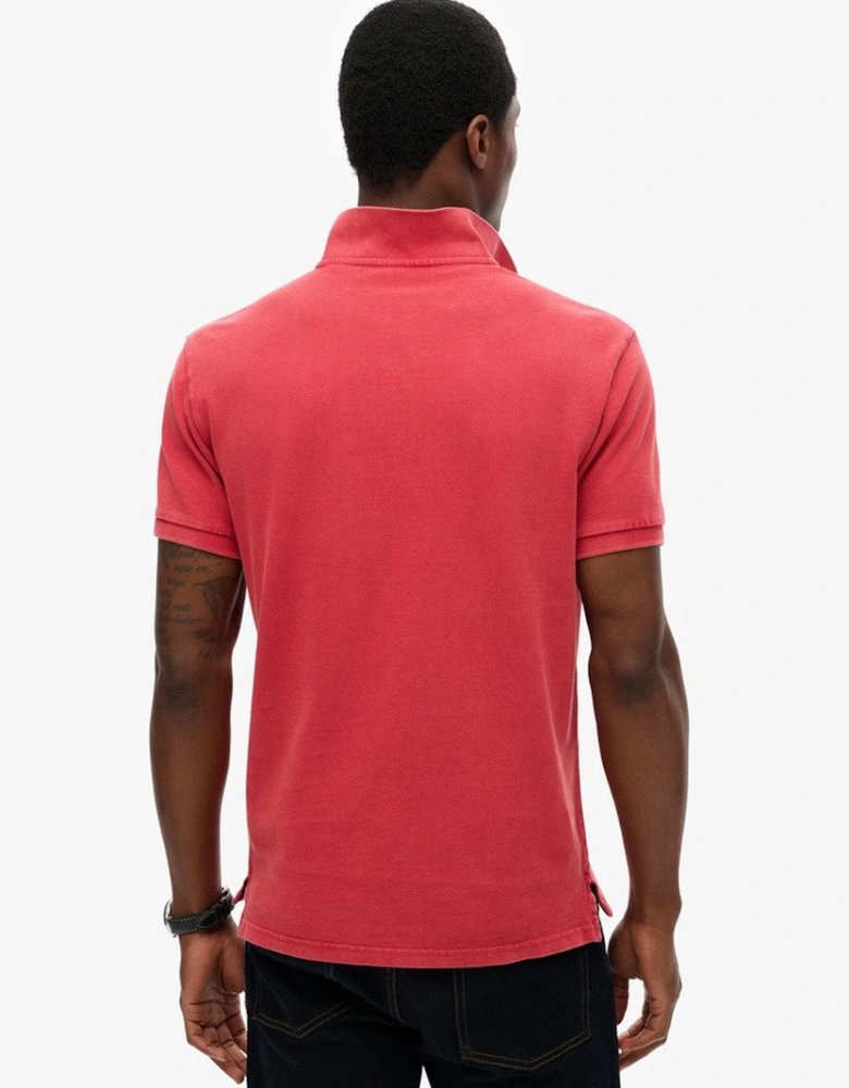 Men's Vintage Destroy Polo Cranberry Crush Red