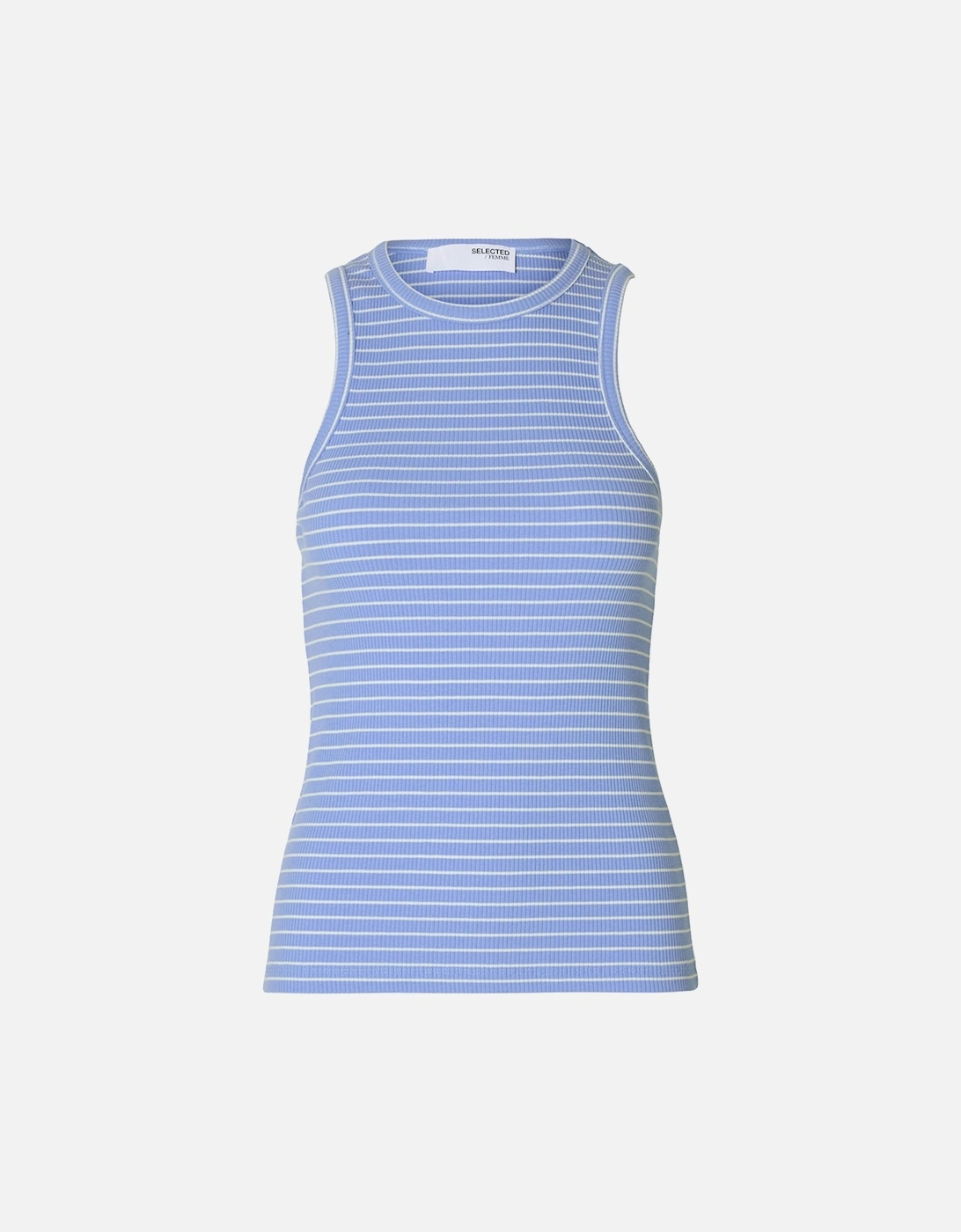 Femme Anna O-neck Striped Tank Top Cornflower Blue/Snow White