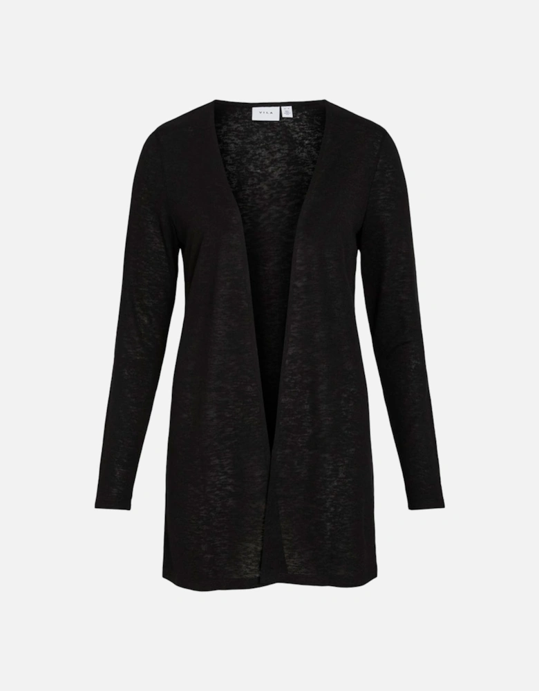 Amer Long Sleeve Open Cardigan Black Beauty