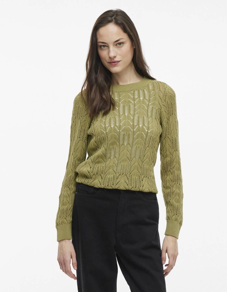 Cotti O-Neck Long Sleeve Knit Top Sage