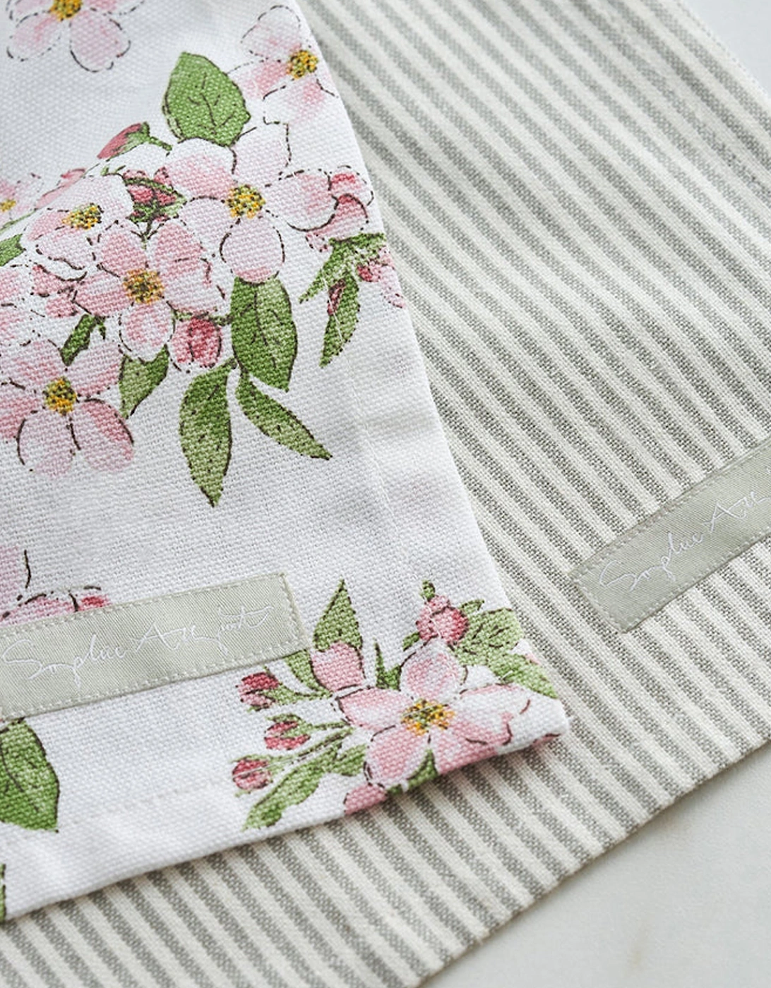 Blossom & Stamford Stripe Tea Towel (Set of 2)