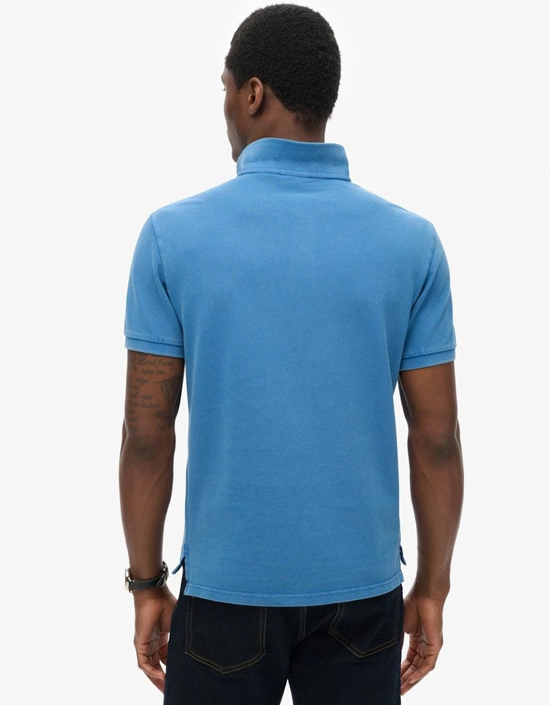 Men's Vintage Destroy Polo Monaco Blue