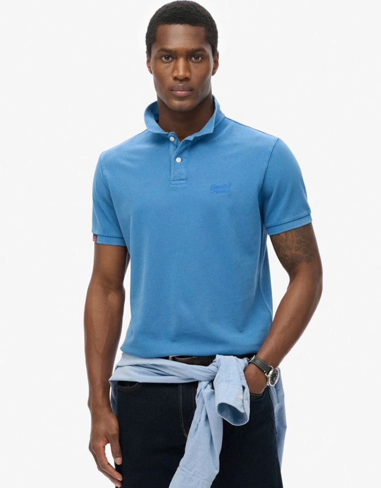 Men's Vintage Destroy Polo Monaco Blue