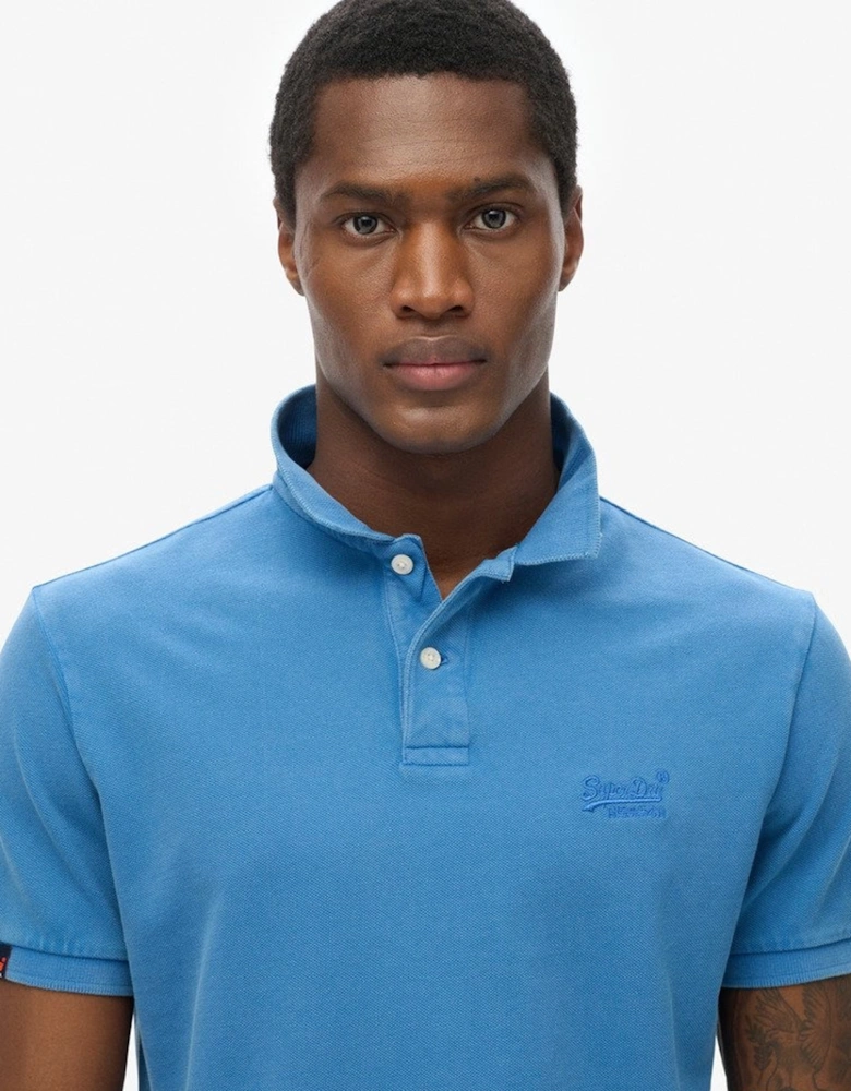 Men's Vintage Destroy Polo Monaco Blue