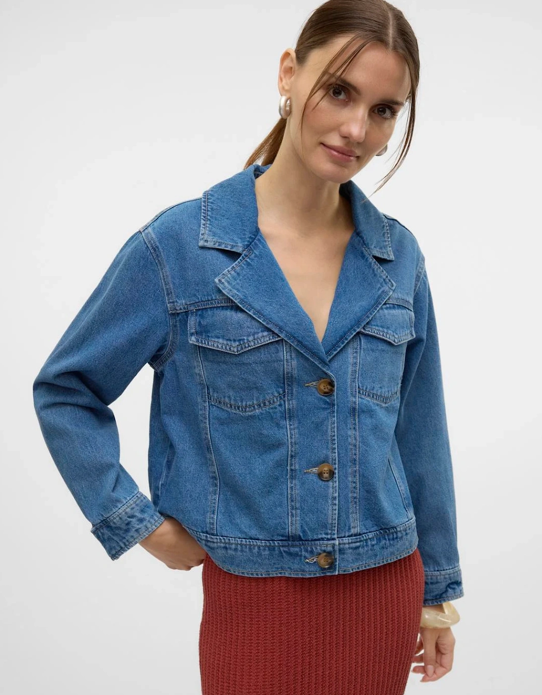 Sofie Long Sleeve Denim Jacket Medium Blue Denim