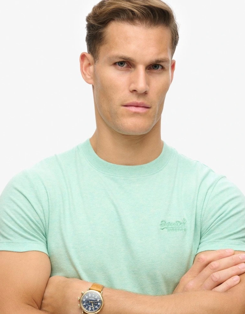 Men's Essential Logo Embroidered Tee Light Mint Green Marl