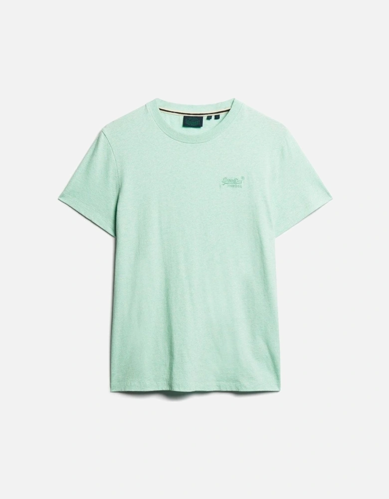 Men's Essential Logo Embroidered Tee Light Mint Green Marl