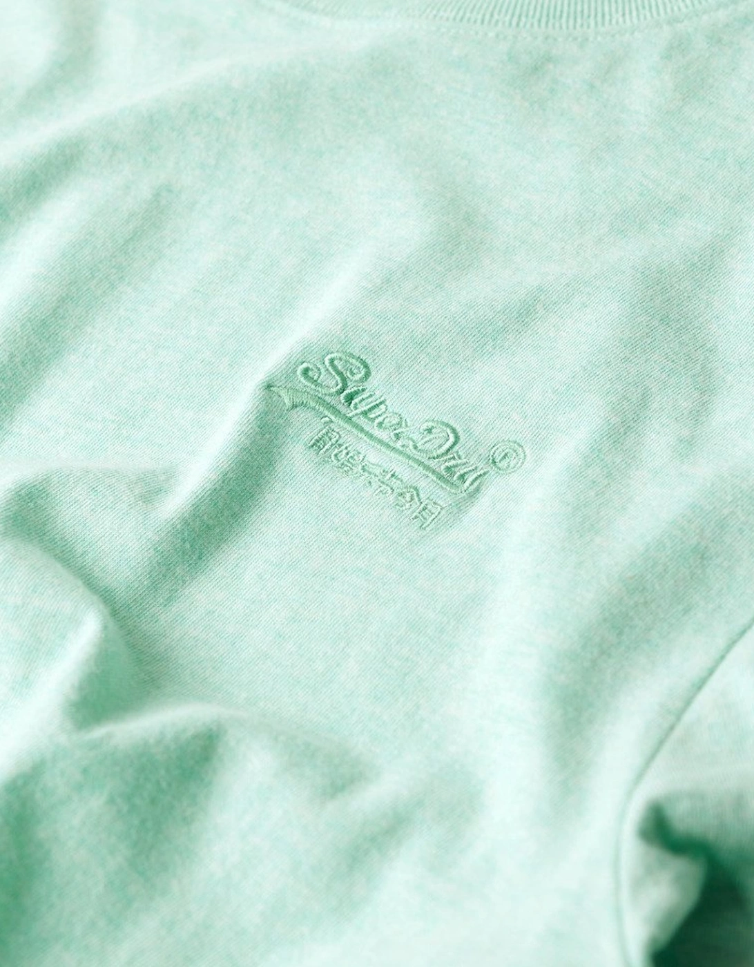 Men's Essential Logo Embroidered Tee Light Mint Green Marl