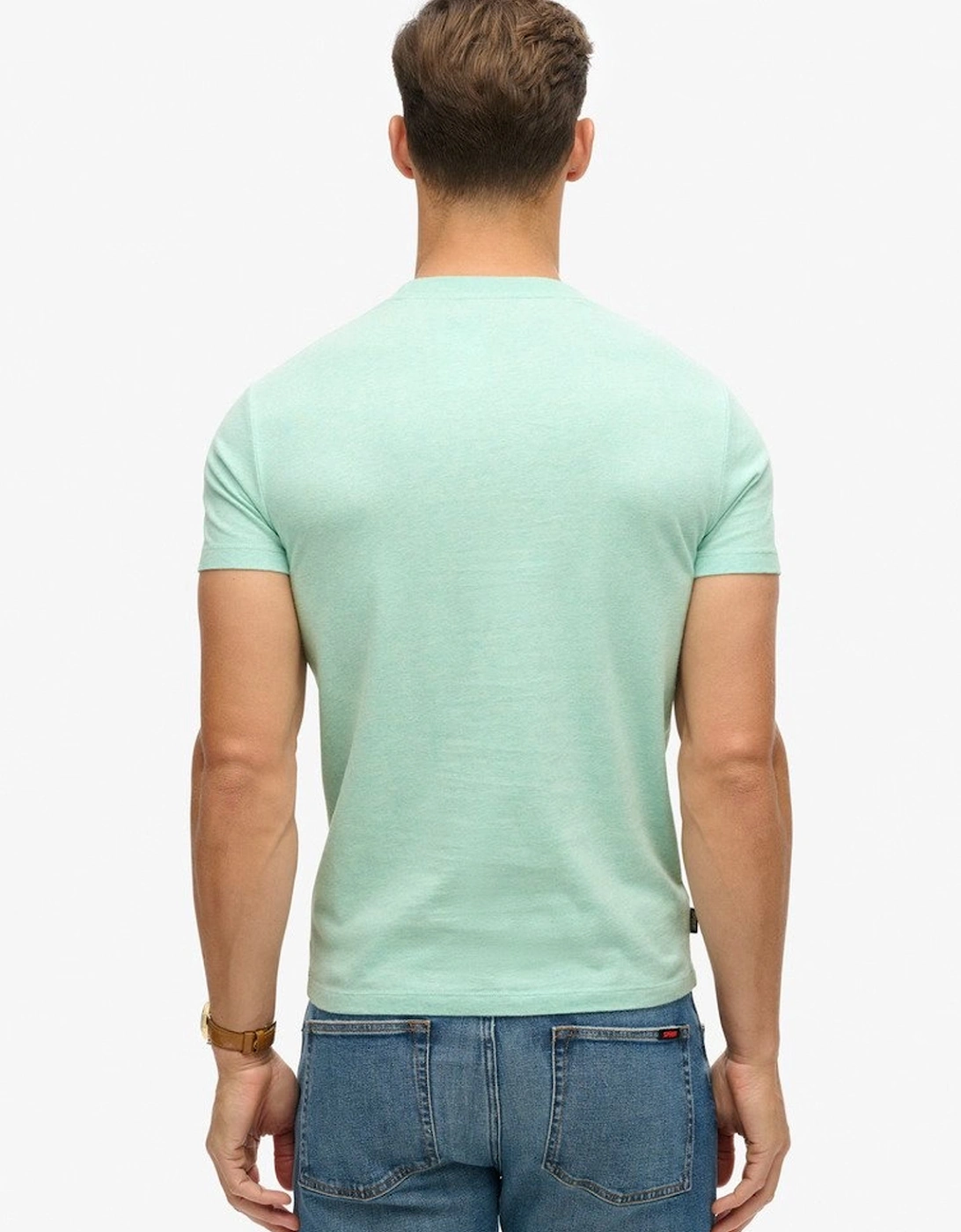 Men's Essential Logo Embroidered Tee Light Mint Green Marl