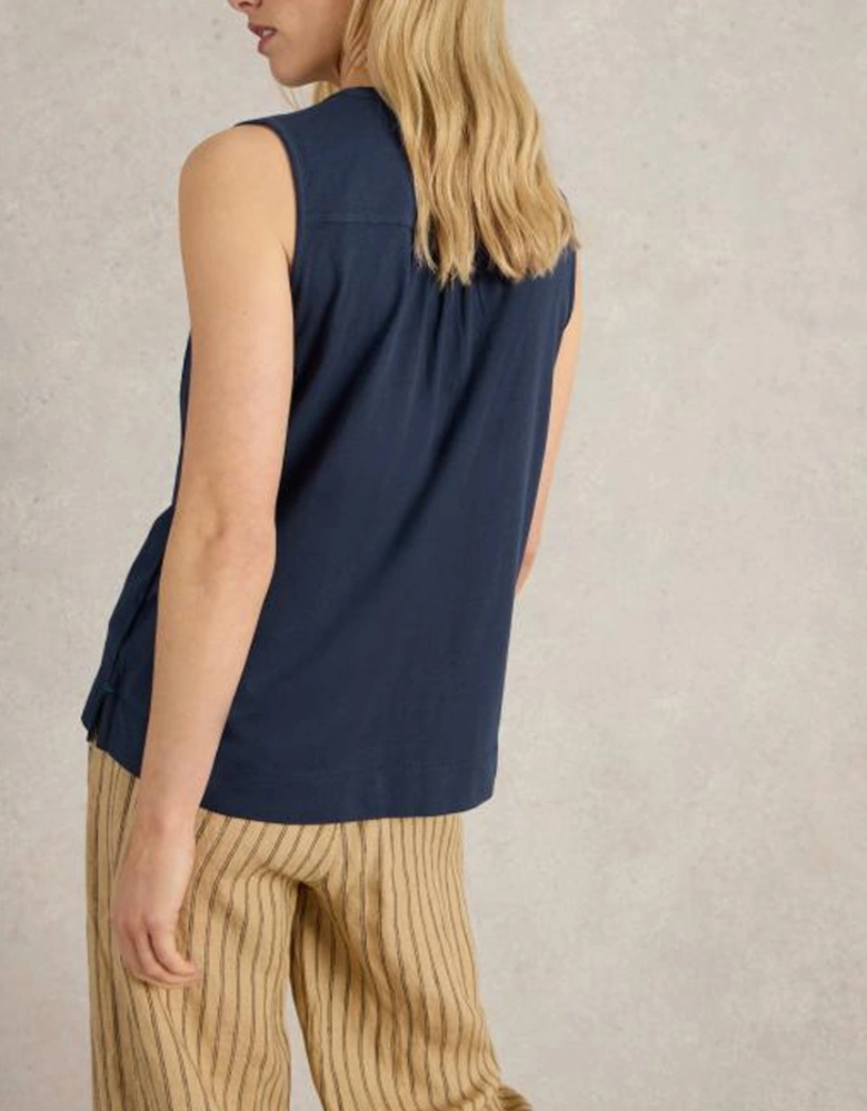 Women's Delilah Button Top Dark Navy