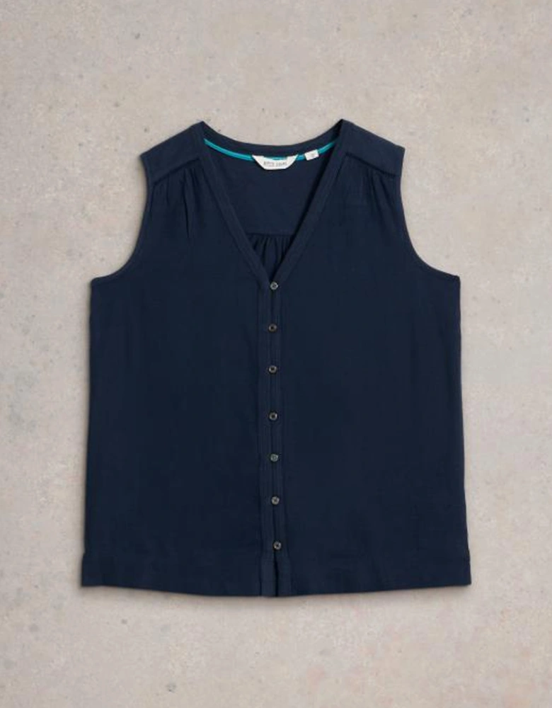 Women's Delilah Button Top Dark Navy