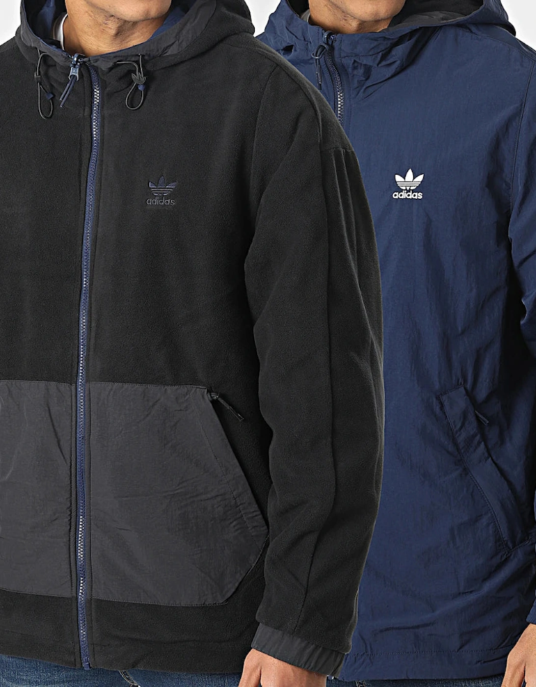 Men's Adidas Originals Lock Up Reversible Jacket - Navy/Black - Size: 38/Regular
