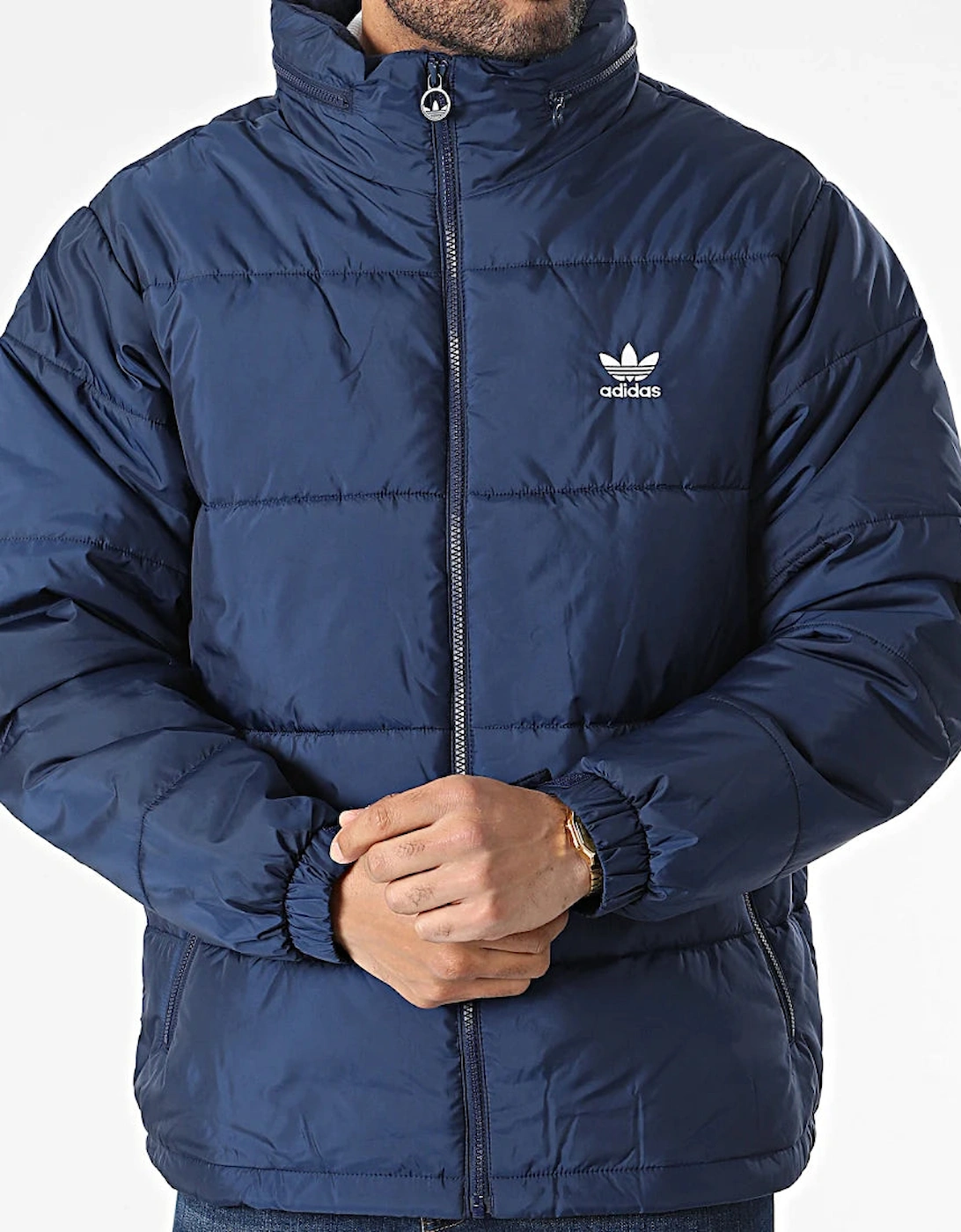 Men's Adidas Originals Padded Puffer Jacket - Navy - Size: 38/Regular