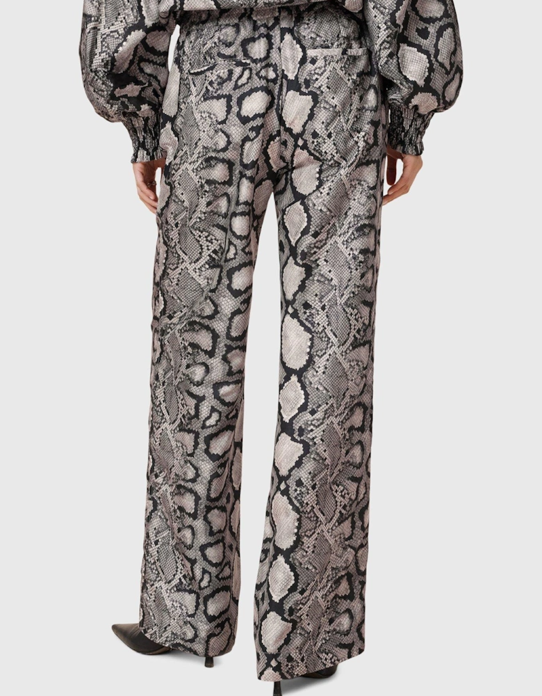 Charli Wide Leg Snake Print Trousers - Multi