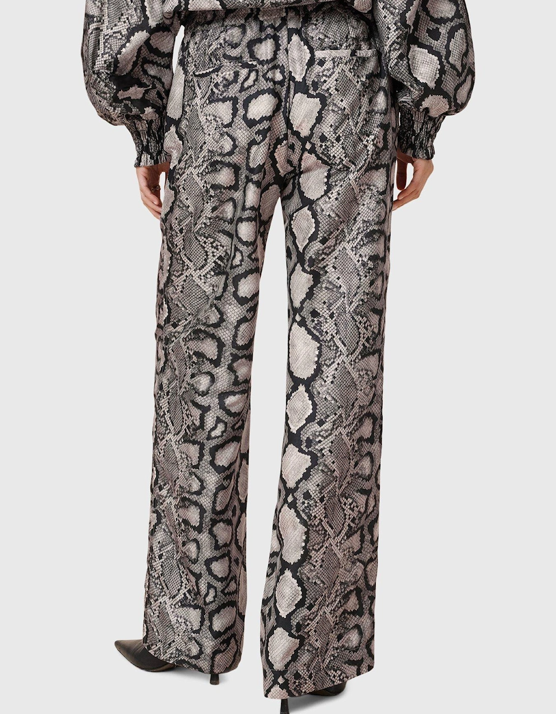 Charli Wide Leg Snake Print Trousers - Multi