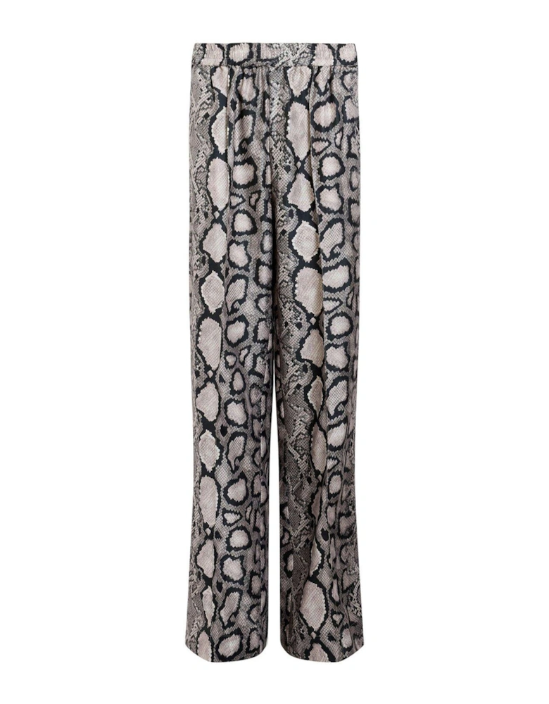 Charli Wide Leg Snake Print Trousers - Multi