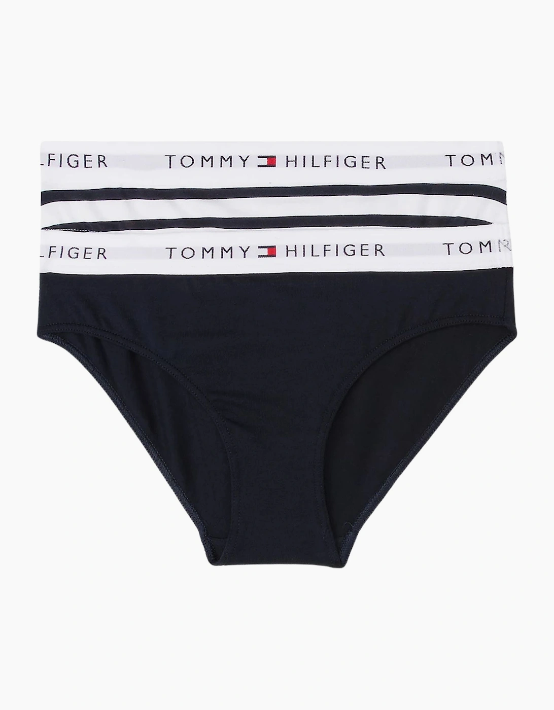 Tommy Hilfiger Tommy Hilfiger Girl's Girls 2-Pack Breton Stripe Bikini Briefs, Navy/white - Black