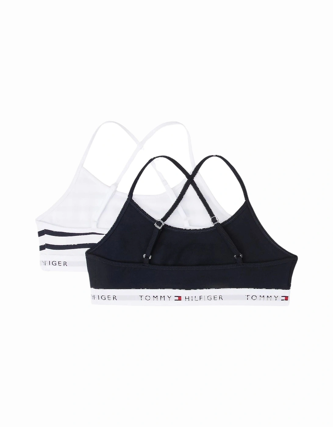 Girls 2-Pack Breton Stripe Strappy Bralette Set, Navy/white