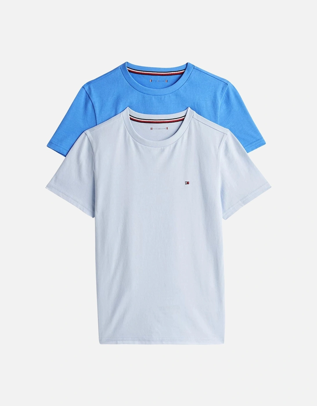 Tommy Hilfiger Boy's 2-Pack Flag Logo Boys T-Shirts, Blue Mix - Size: 8 years/9 years/10 years