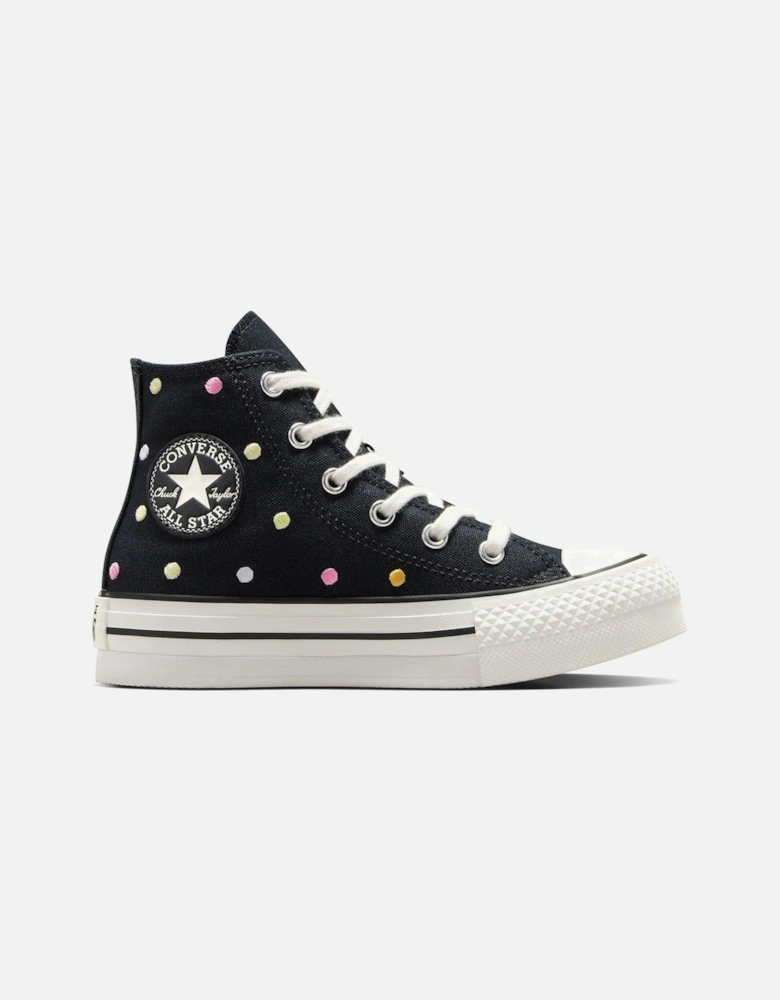 Kids Chuck Taylor All Star Eva Lift Polyester Canvas Hi-Top Trainers - Black