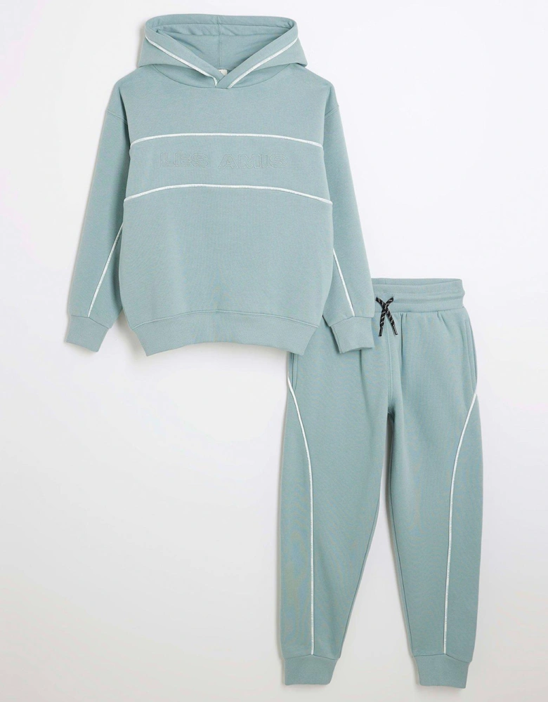 Boys Piped Tracksuit Set - Ice Blue