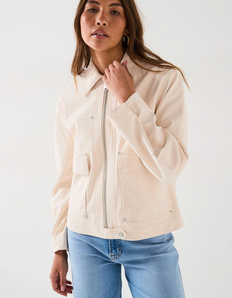 Blair Vegan Suede Jacket - Cream