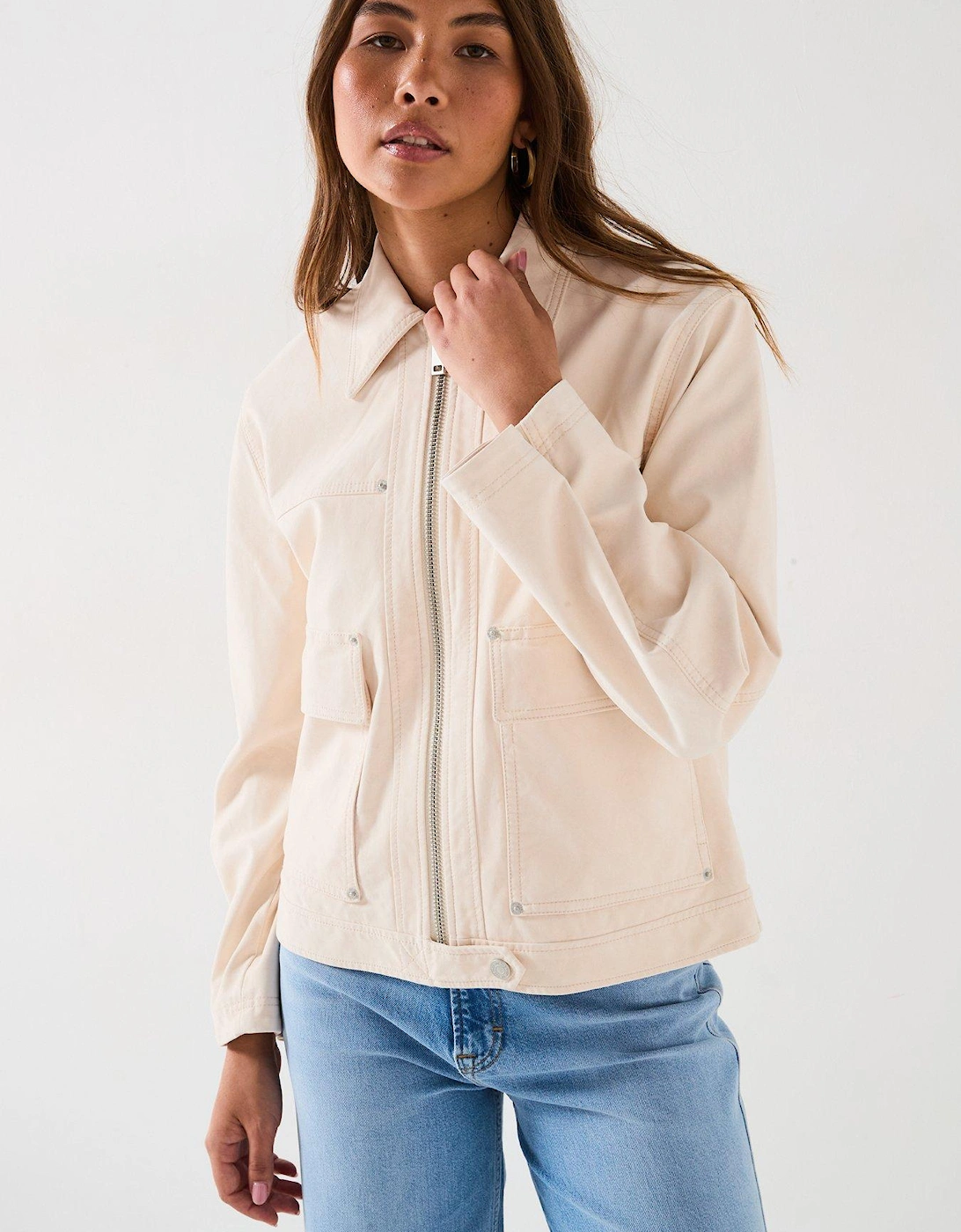 Blair Vegan Suede Jacket - Cream