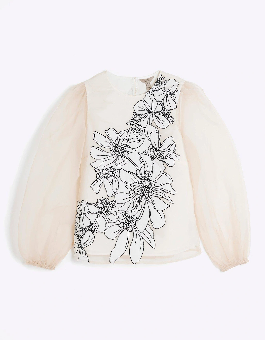 Floral Applique Blouse - Pink