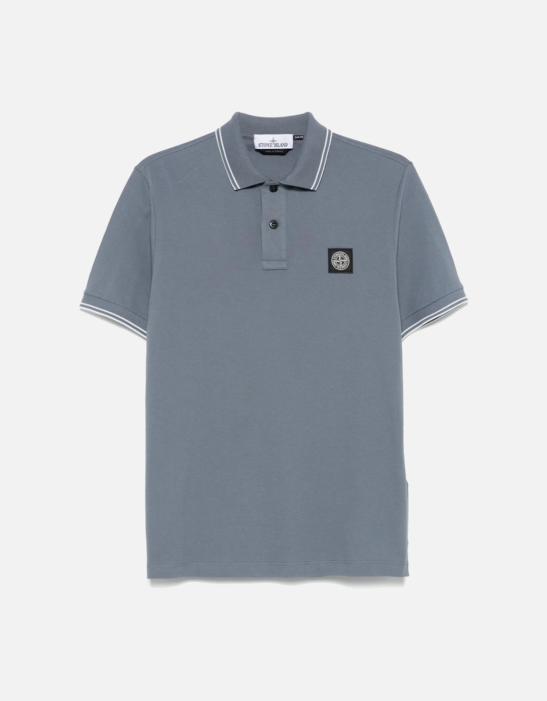 Compass Patch Cotton Polo Shirt Blue, 5 of 4