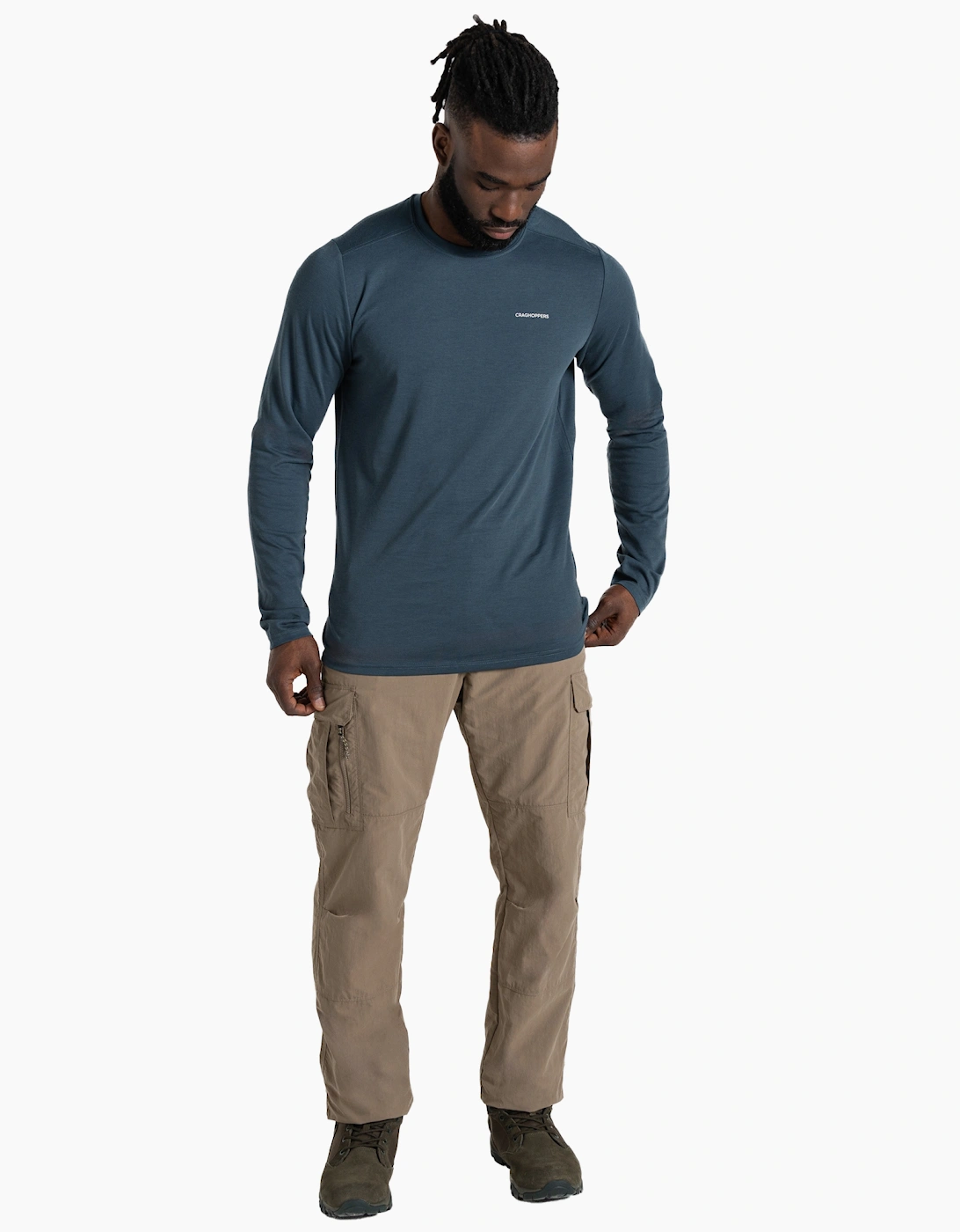 Men's Craghoppers Mens Abel Nosilife Long-Sleeved T-Shirt - Green - Size: 38