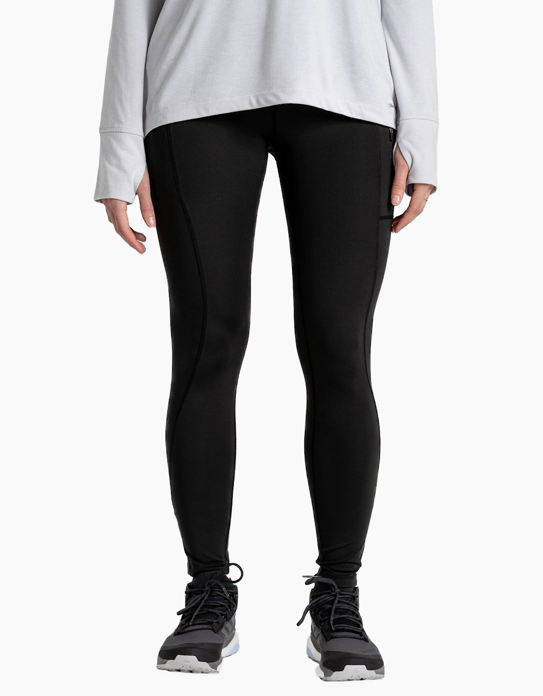 Craghoppers Women's Black / Kiwi Pro Plain Leggings - Size: 10 Uk R