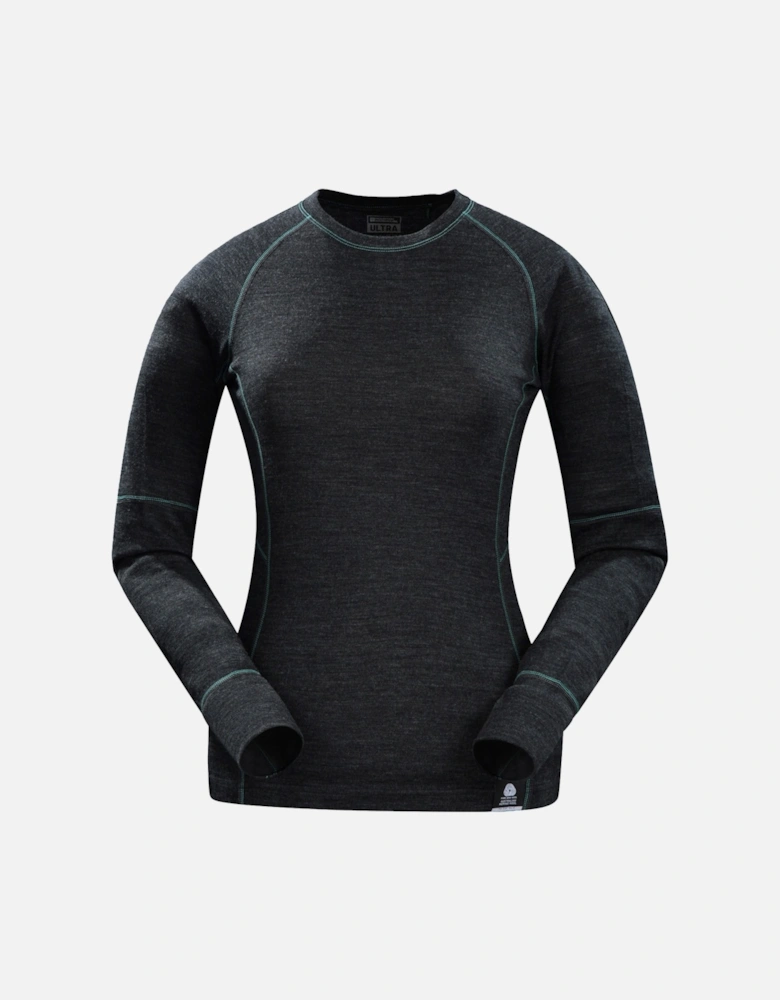 Womens/Ladies Ultra Merino Wool Round Neck Top