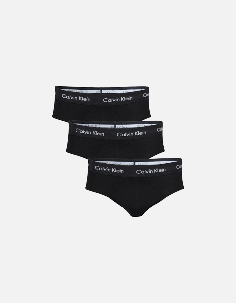 Cotton Stretch 3-Pack Briefs, Black