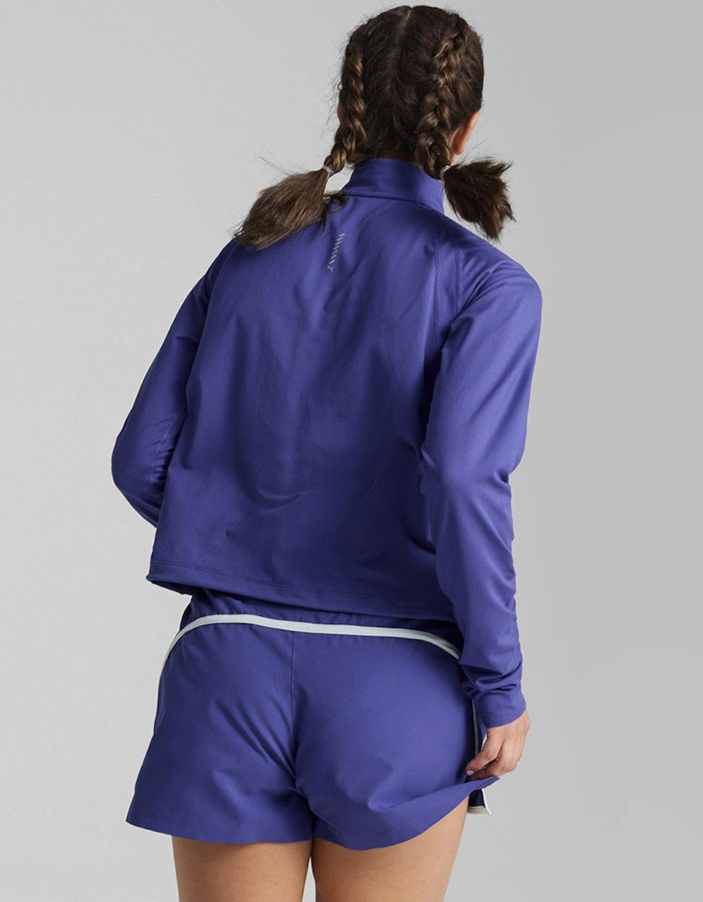 Womens Running Cloudspun 1/4 Zip - Blue