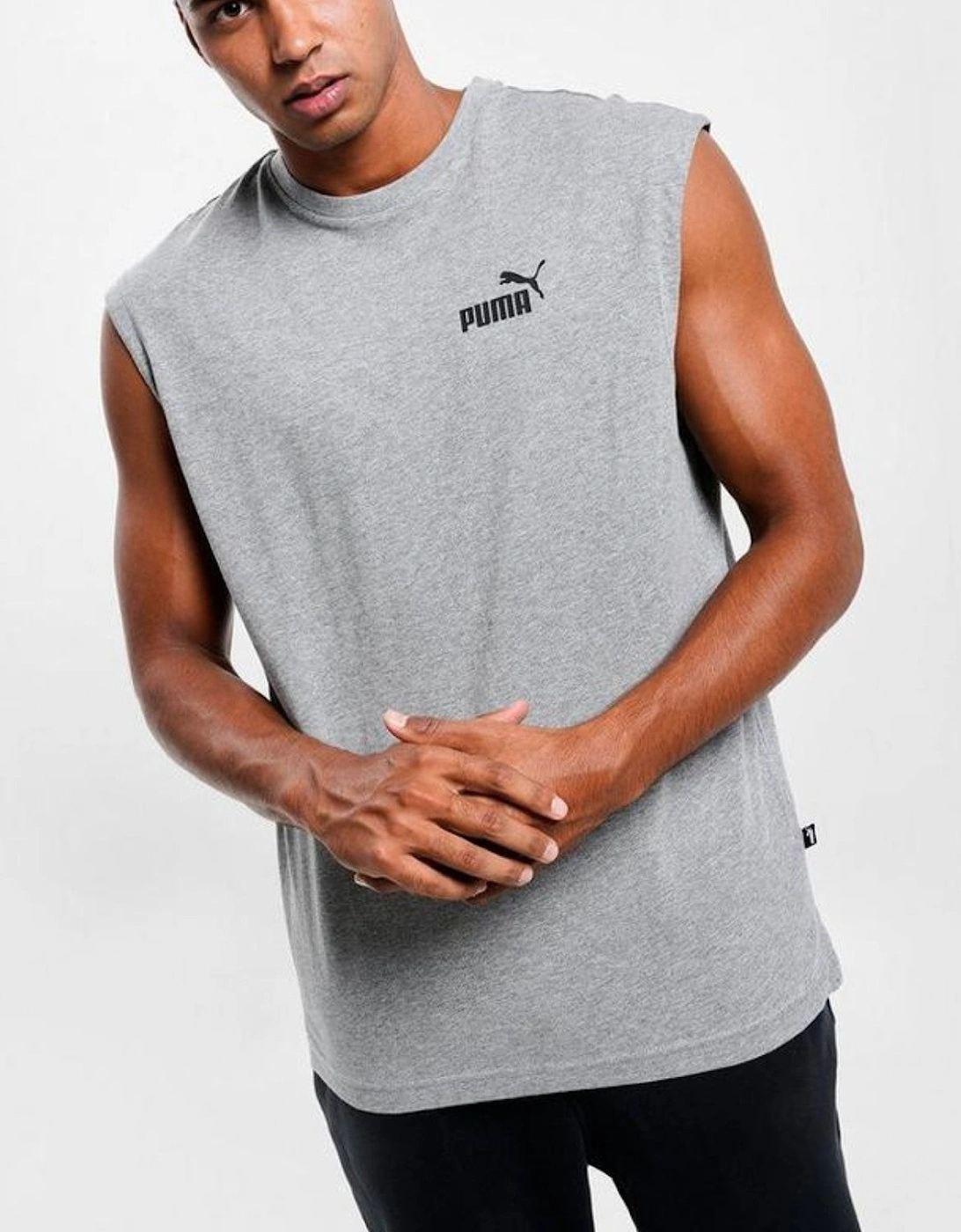 Men's Puma Ess Sleeveless Vest - Grey - Size: 44/Regular