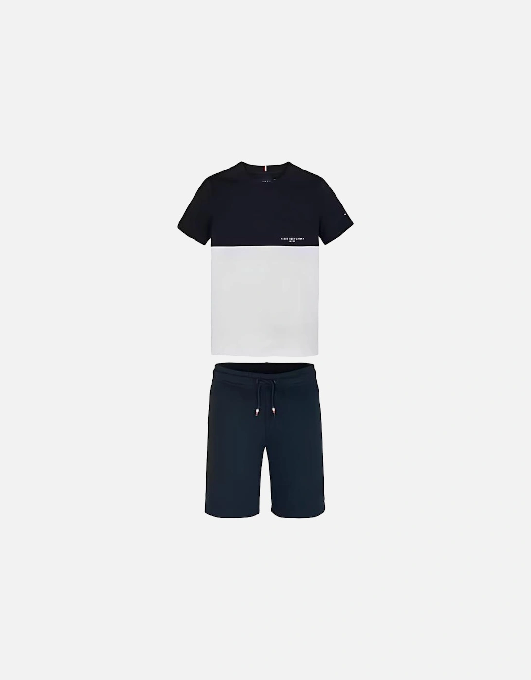 NAVY/WHITE COLOUR BLOCK SHORTS SET 9620, 2 of 1