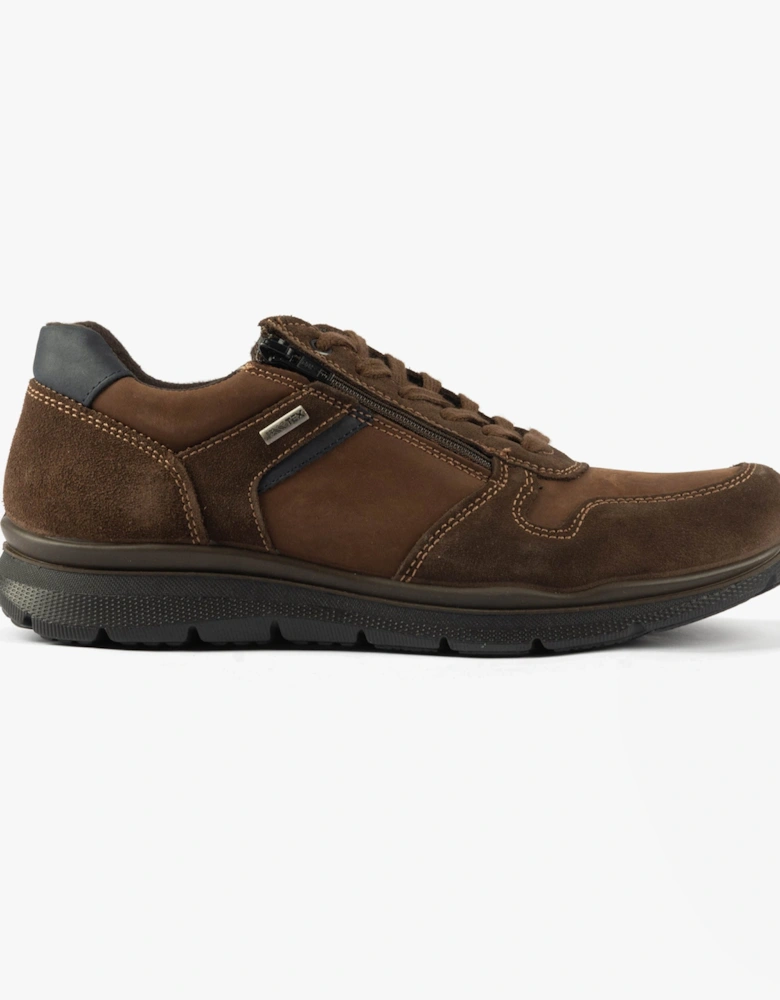 M025BN Mens Super Lightweight Nubuck Trainers Brown