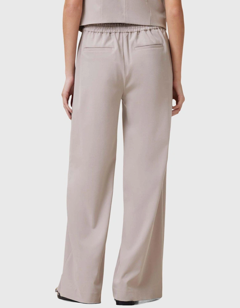 Aleida Lightweight Wide Leg Trousers - Brown