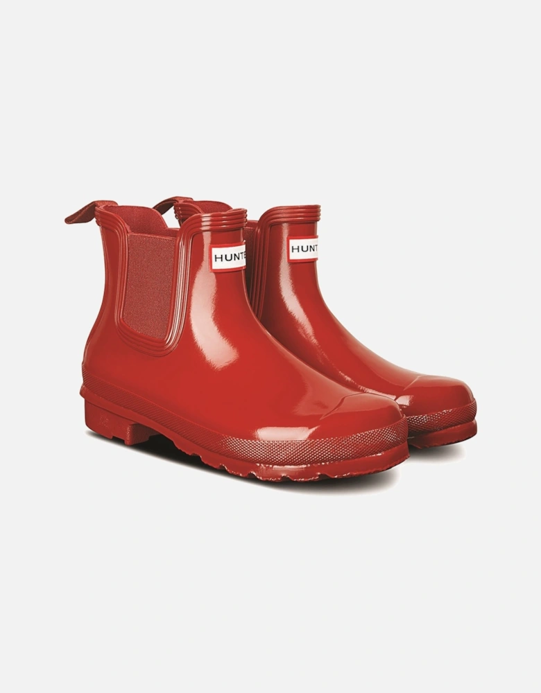 Original Chelsea Gloss Rubber Women's Military Red Wellington Boots