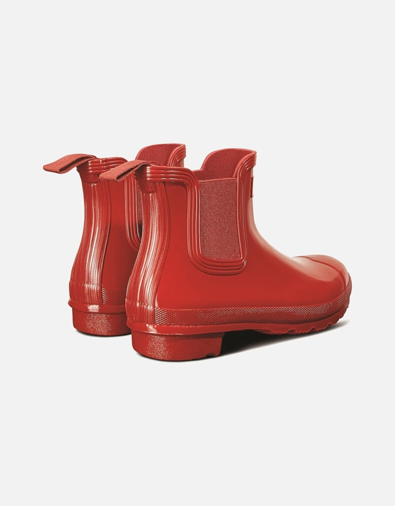 model Womens Original Chelsea Gloss Boot Female in Military Red