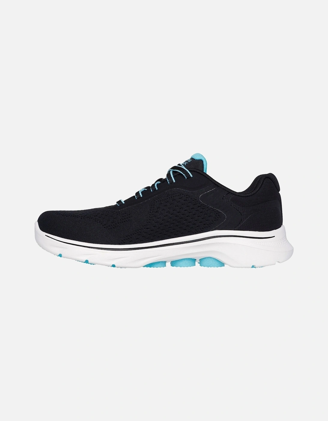 Skechers model GO WALK 7 - Cosmic Waves Trainers Female in Black/Turquoise