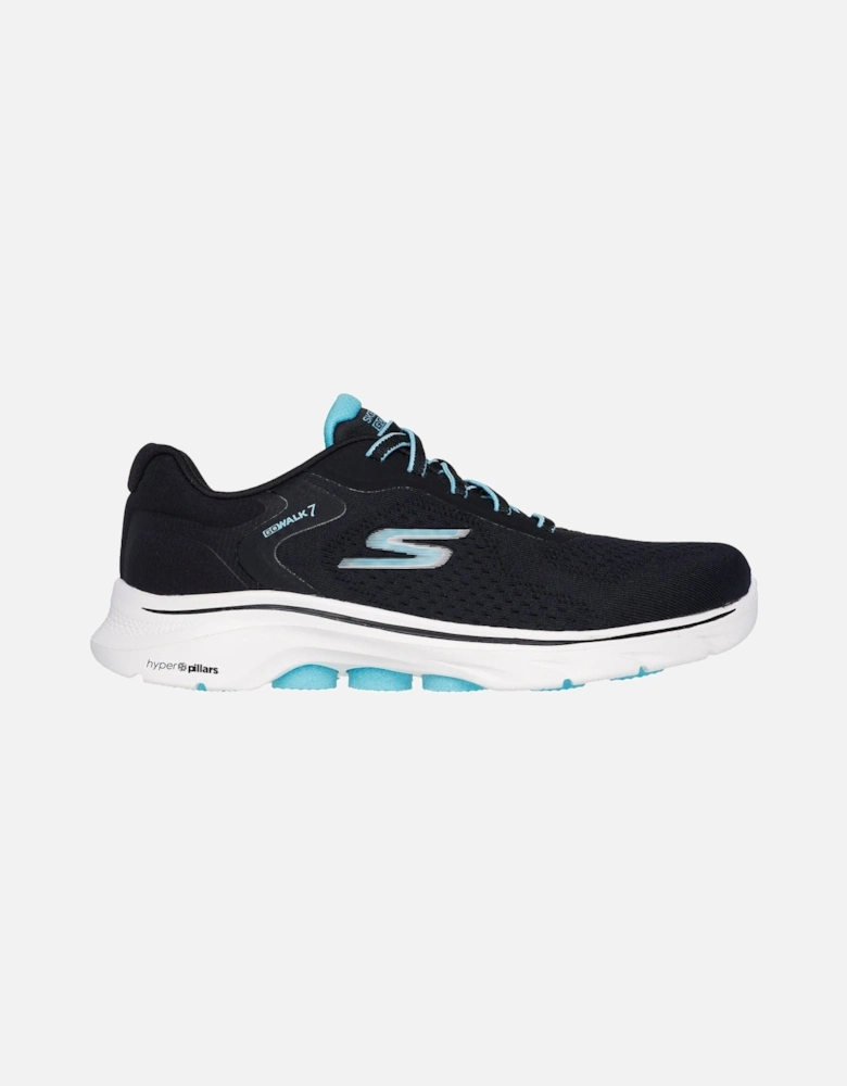 Skechers model GO WALK 7 - Cosmic Waves Trainers Female in Black/Turquoise