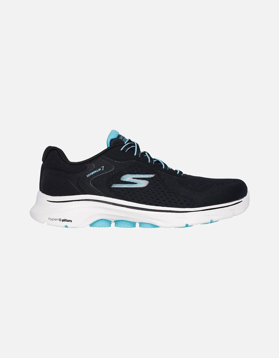 Skechers model GO WALK 7 - Cosmic Waves Trainers Female in Black/Turquoise