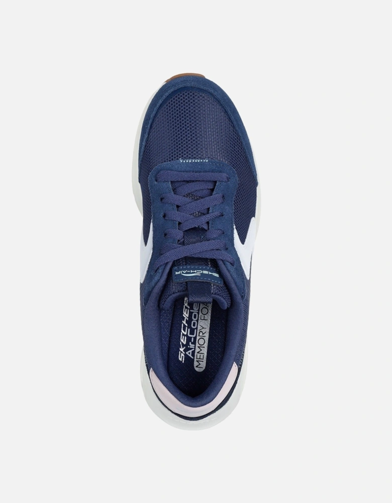 Skech-Air Court Air Wave Leather Women's Navy/Multi Trainers