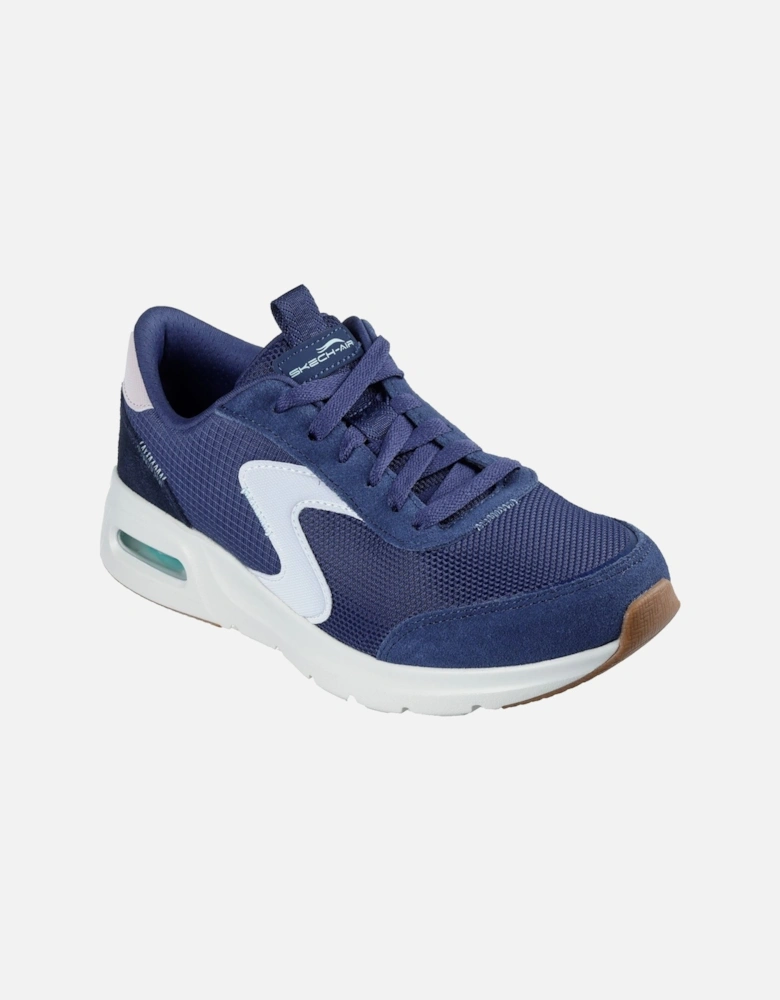 Skech-Air Court Air Wave Leather Women's Navy/Multi Trainers