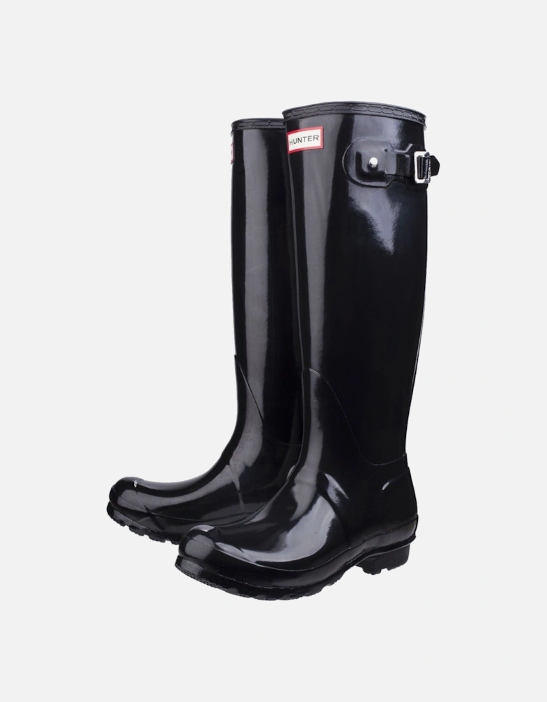 model Original Tall Gloss Wellington Boots Female in Black